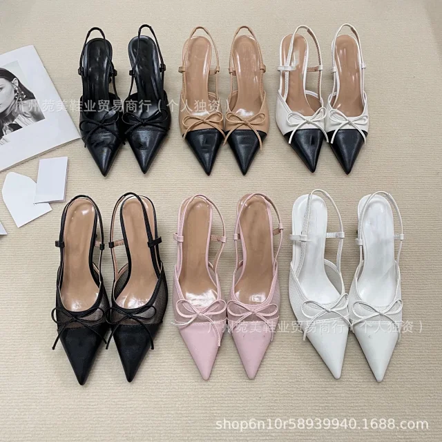 Unbranded High Heels Pointed-Toe Bow Slingback product detail image 2