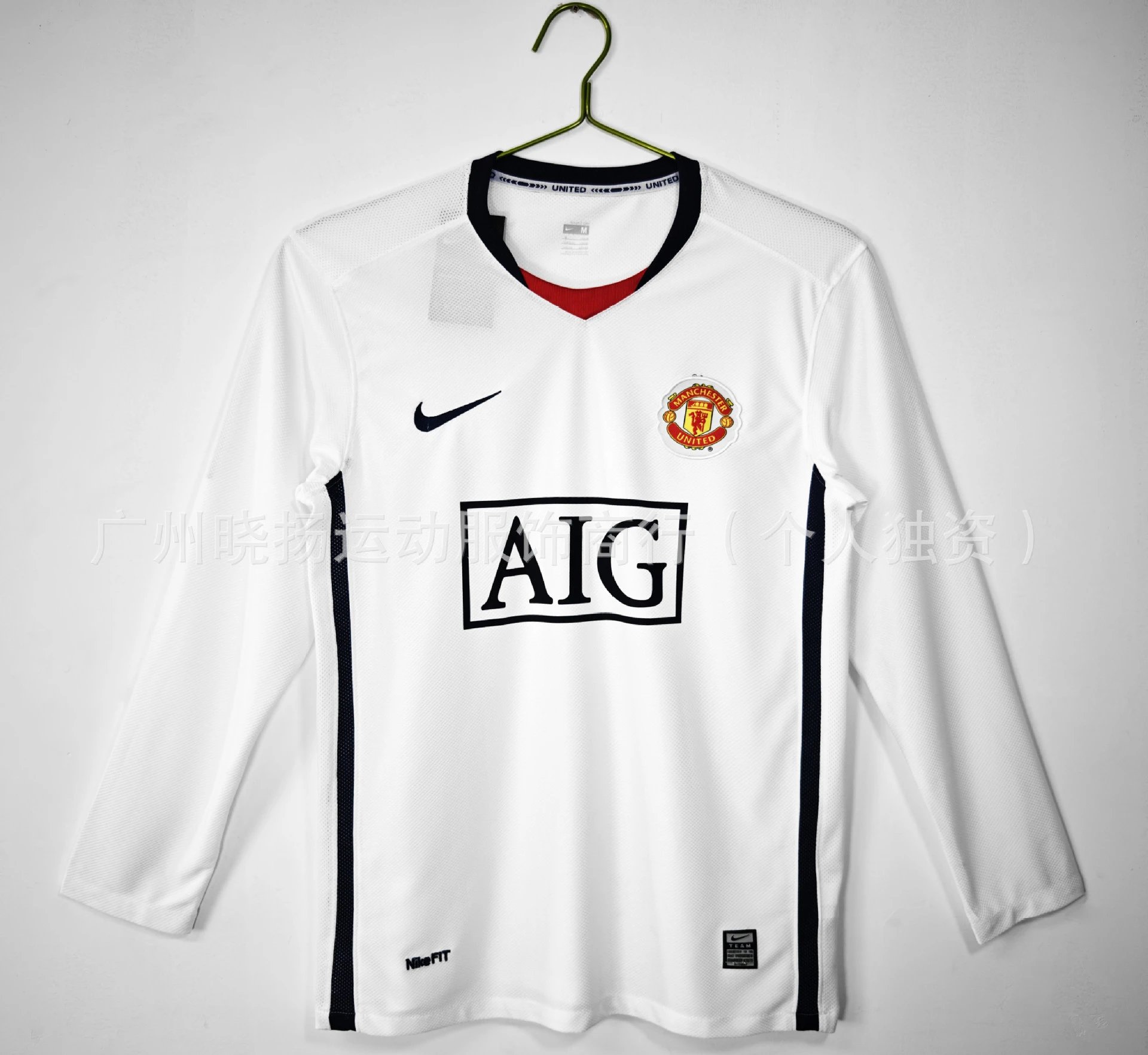 Manchester United 2009-10 Away Jersey White Long Sleeve