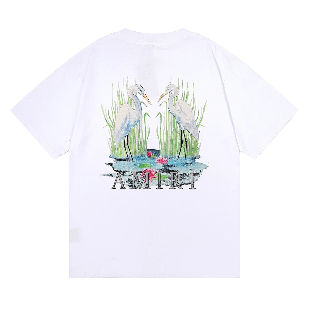 Amiri Monogram Logo T-Shirt Light Blue - 40
