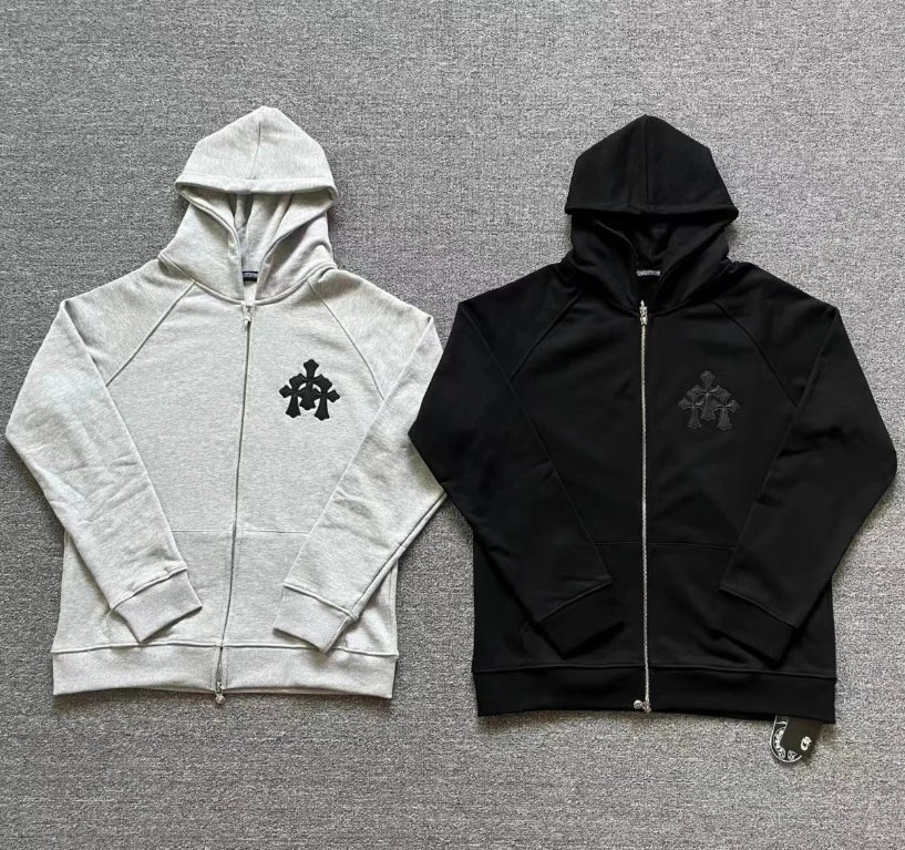 Design Hoodie White with Red Sleeve Logos - 47