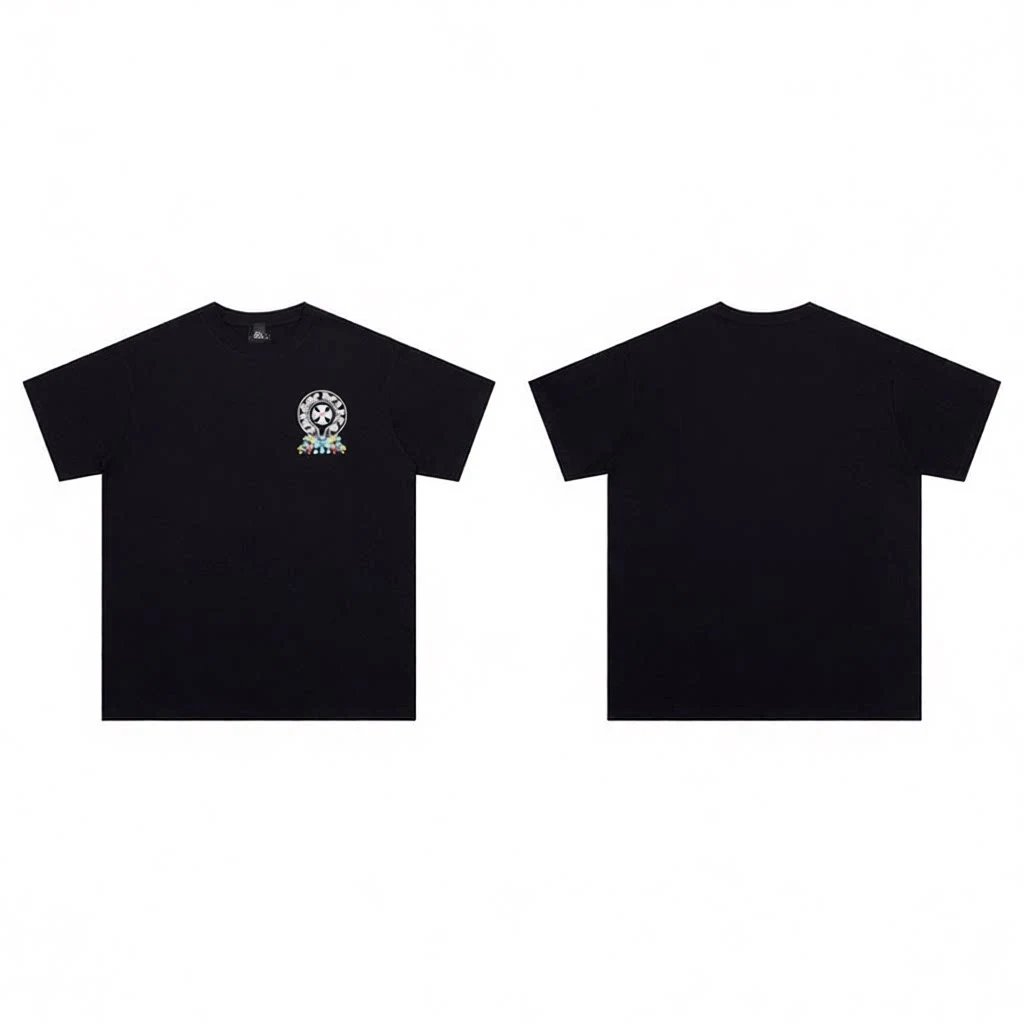Chrome Hearts T-Shirts Short-Sleeve Cross Graphic T-Shirt — 6011 Black