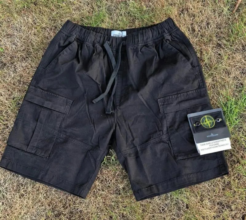 Stone Island Cargo Shorts Black - 6