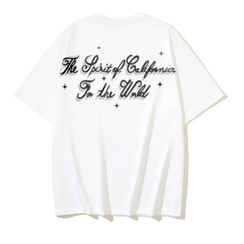 Design 'The Spirit of California' Graphic Print Oversized T-Shirt White - 41