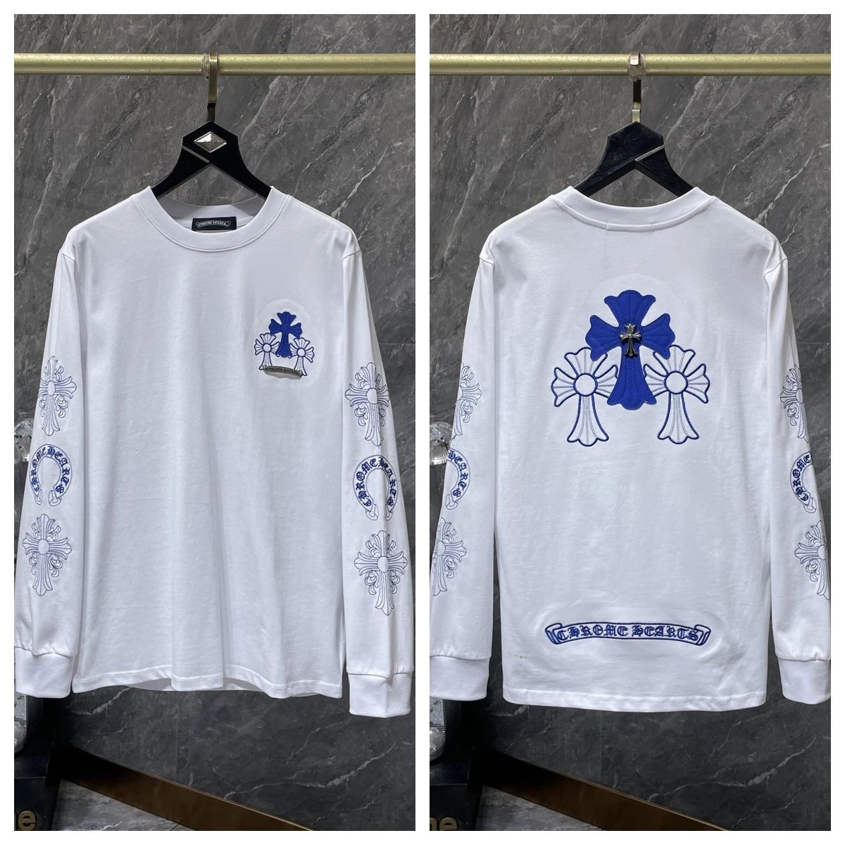 Chrome Hearts Multicolor Cross Cluster Long Sleeve T-Shirt Black - 40