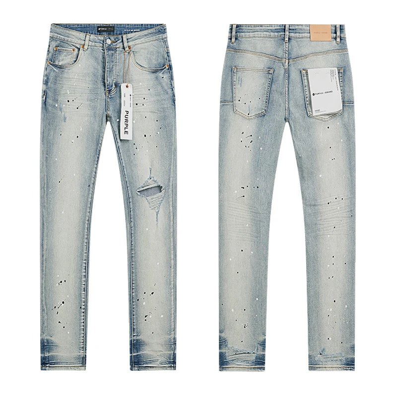 Amiri Paint Splatter Distressed Slim Fit Jeans - 9