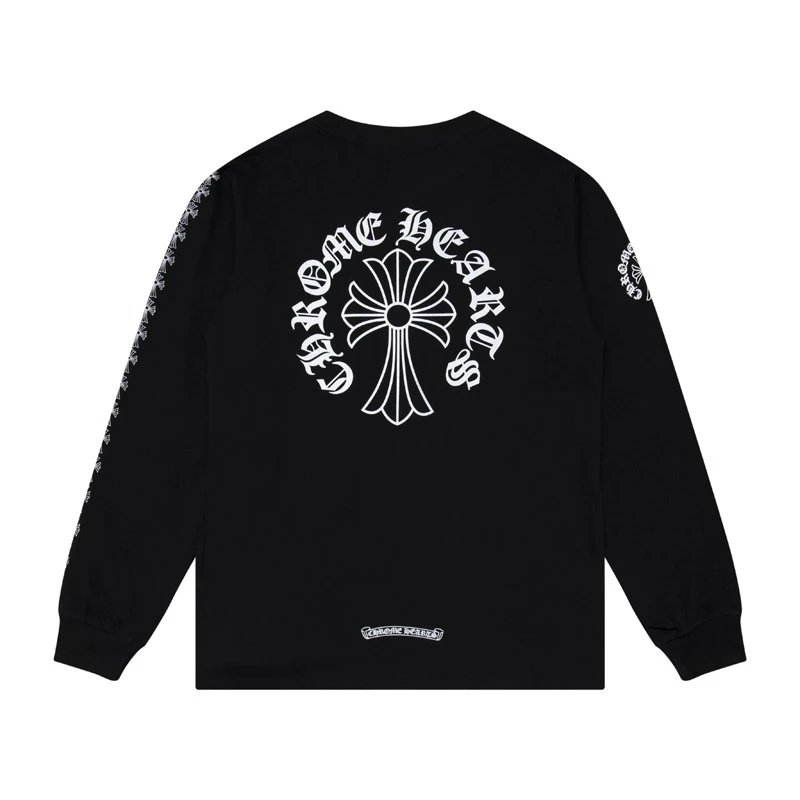 Chrome Hearts T-Shirts Graphic Long-Sleeve T-Shirt — black 010