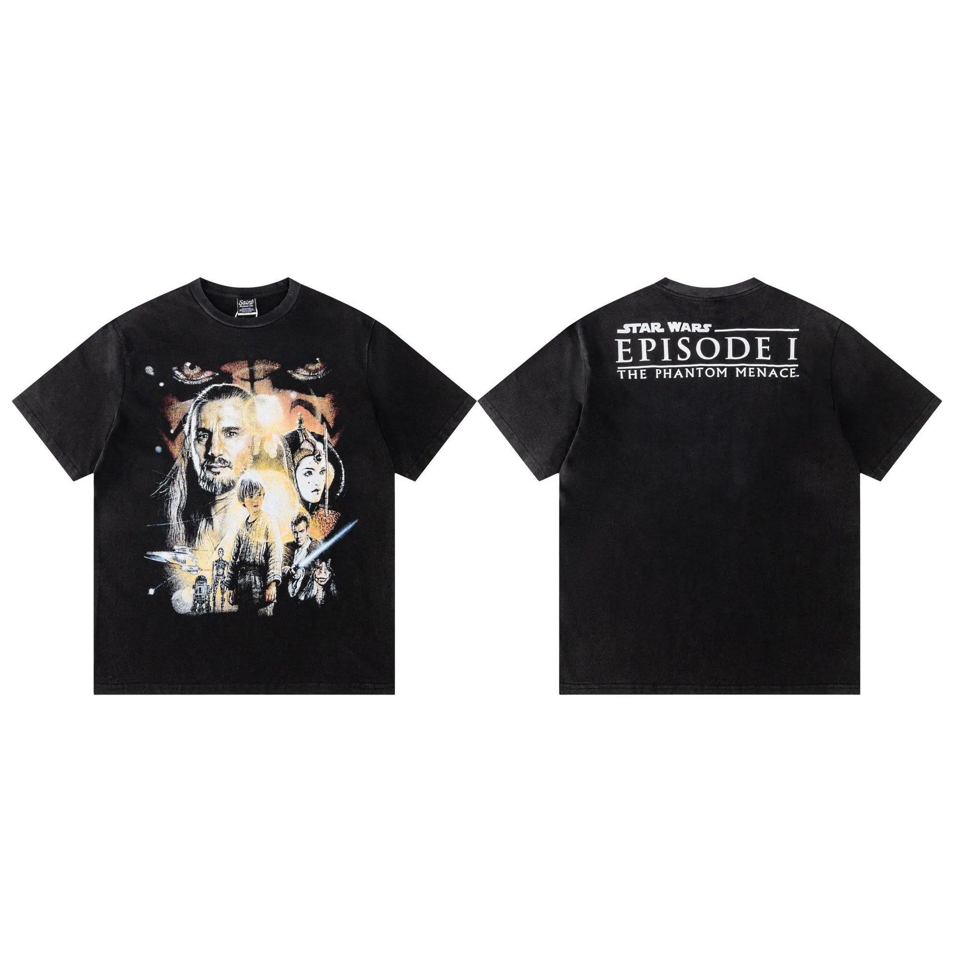 Design Star Wars Episode I The Phantom Menace Graphic T-Shirt Black T-Shirts - 10