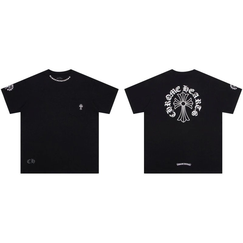 Chrome Hearts T-Shirts Short-Sleeve Cross Graphic T-Shirt — 6022 black