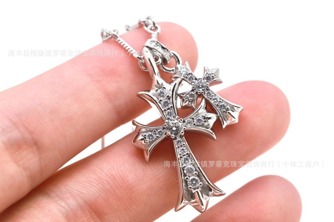 Design Gold-Tone Dog Tag Cross Pendant Necklace Jewelry - 7