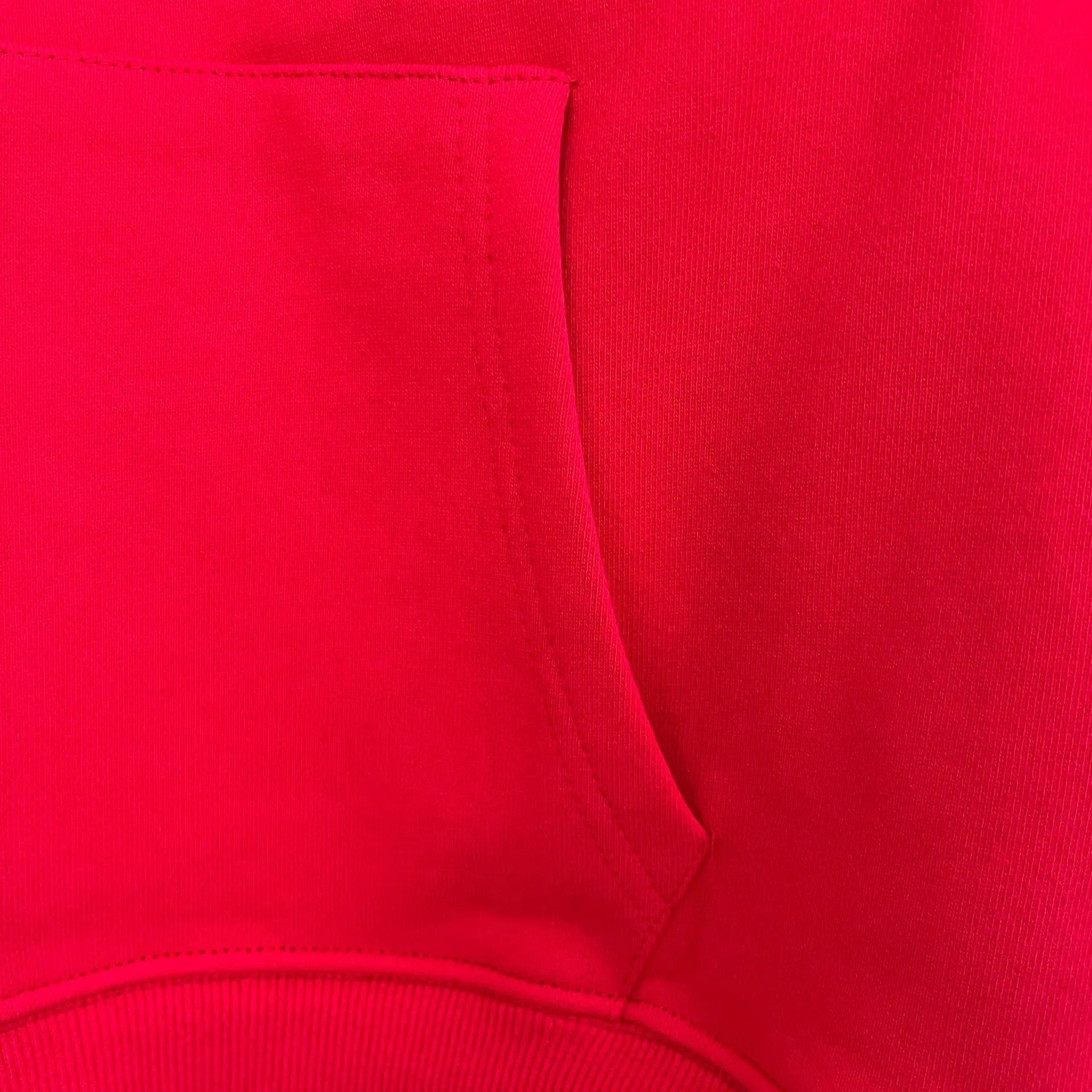 Design Hoodie White with Red Sleeve Logos - 23