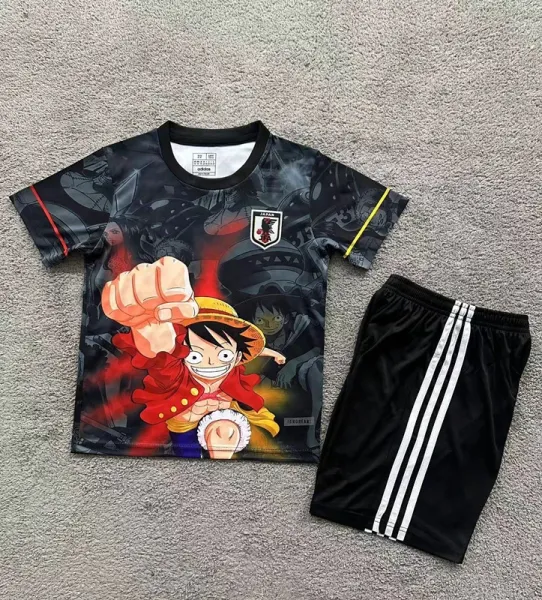 Japan Football Association x One Piece Luffy Graphic T-Shirt and Shorts Set Multicolor - 1