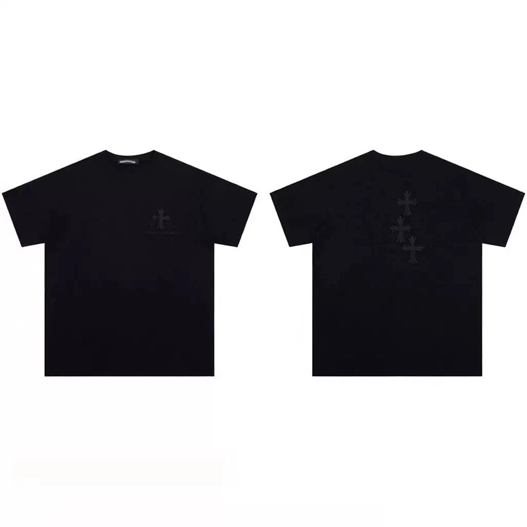 Chrome Hearts T-Shirts Short-Sleeve Cross Graphic T-Shirt — 6020 Black