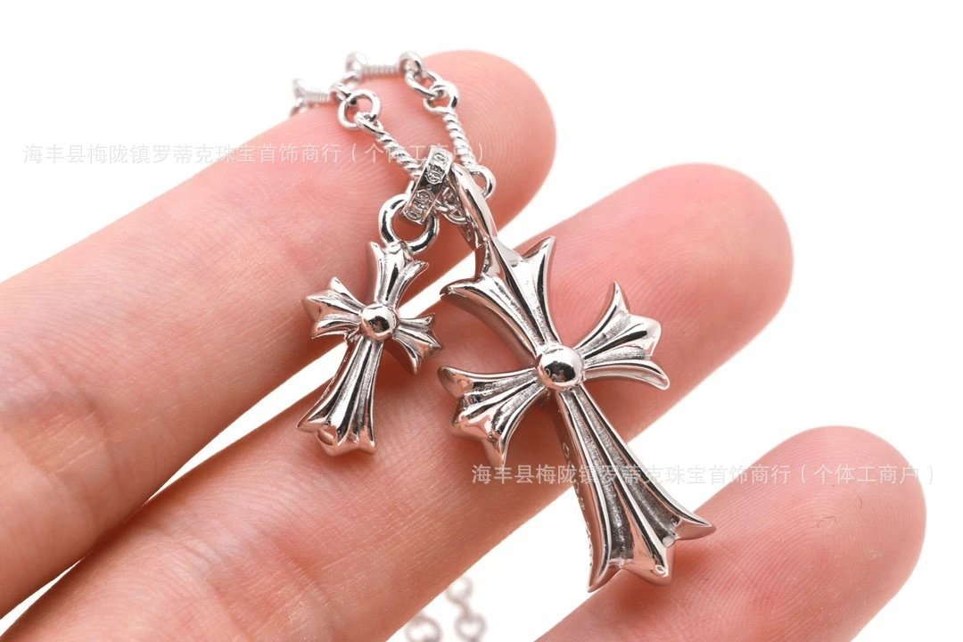 Design Gold-Tone Dog Tag Cross Pendant Necklace Jewelry - 8