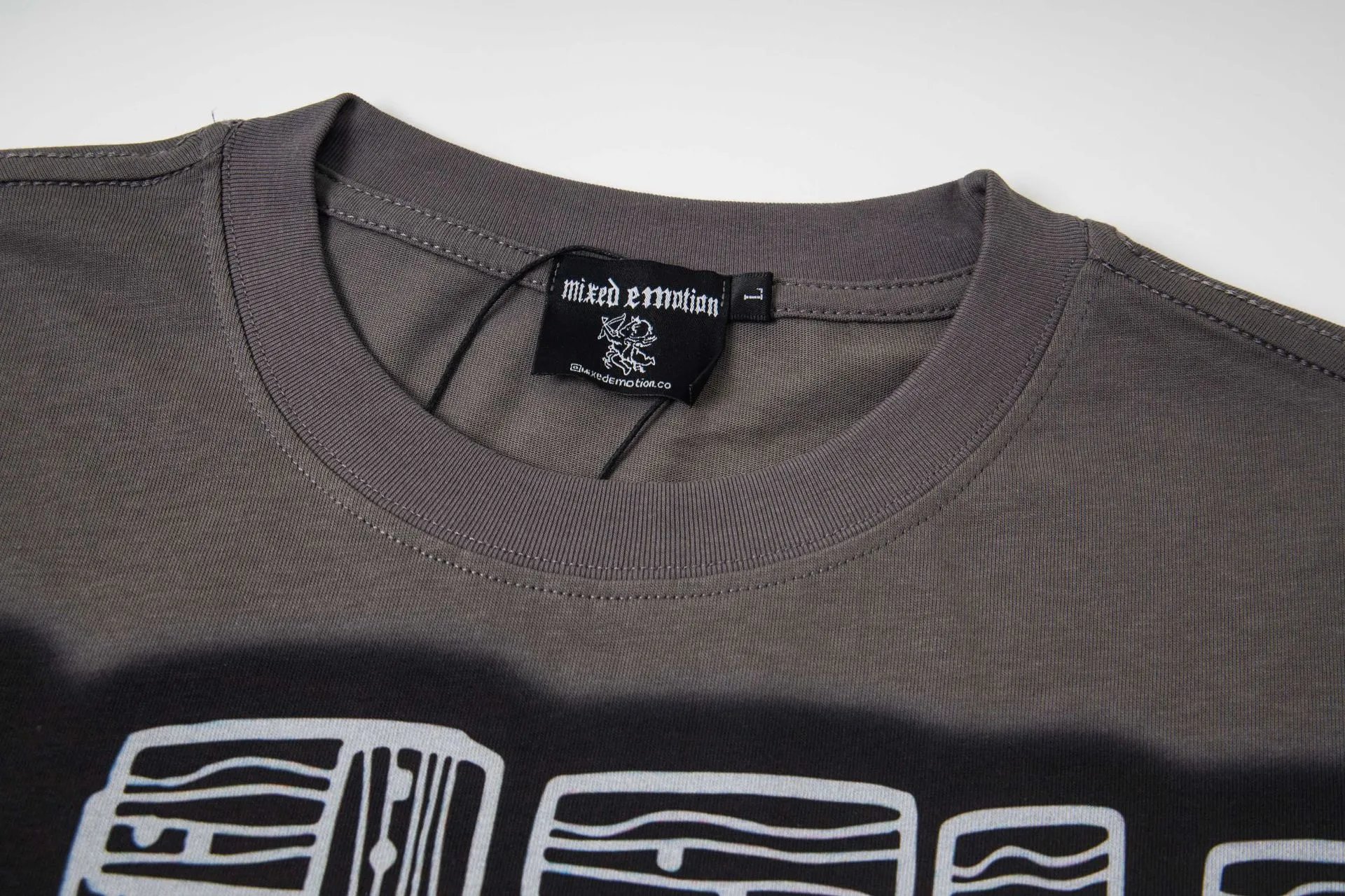 Design Mixed Emotion Motif Established in 2019 Long Sleeve Graphic Tee Black T-Shirts - 18