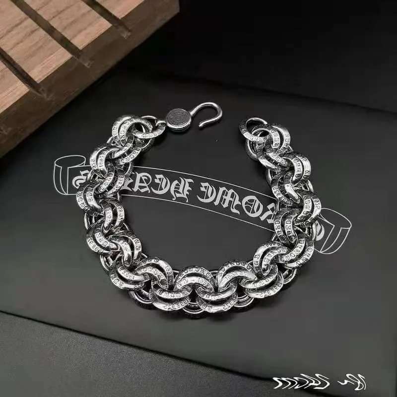 Chrome Hearts Half Flower Chain Silver Bracelet Jewelry - 20