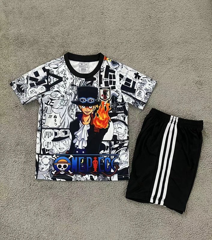One Piece x Adidas Manga Print T-Shirt and Three-Stripe Shorts Set