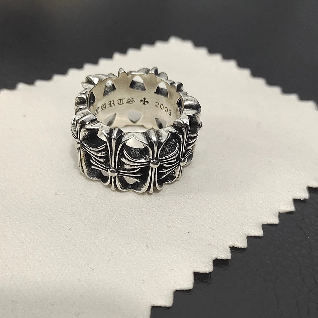 Chrome Hearts Cross Signet Ring Silver Jewelry - 5