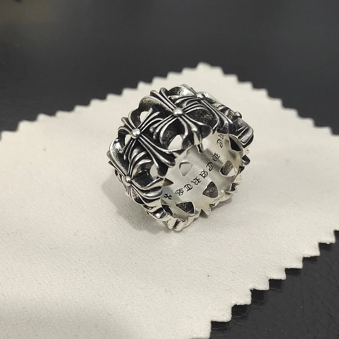 Chrome Hearts Cross Signet Ring Silver Jewelry - 6