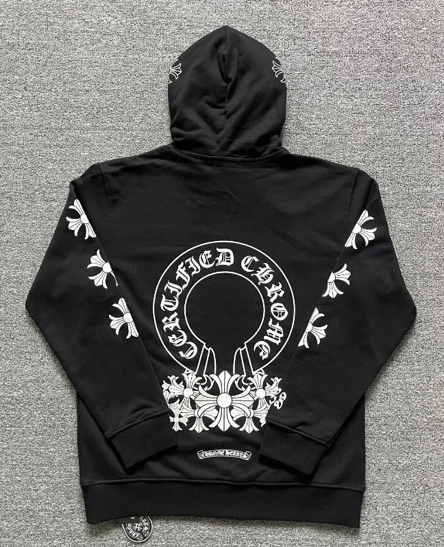 Design Hoodie White with Red Sleeve Logos - 39