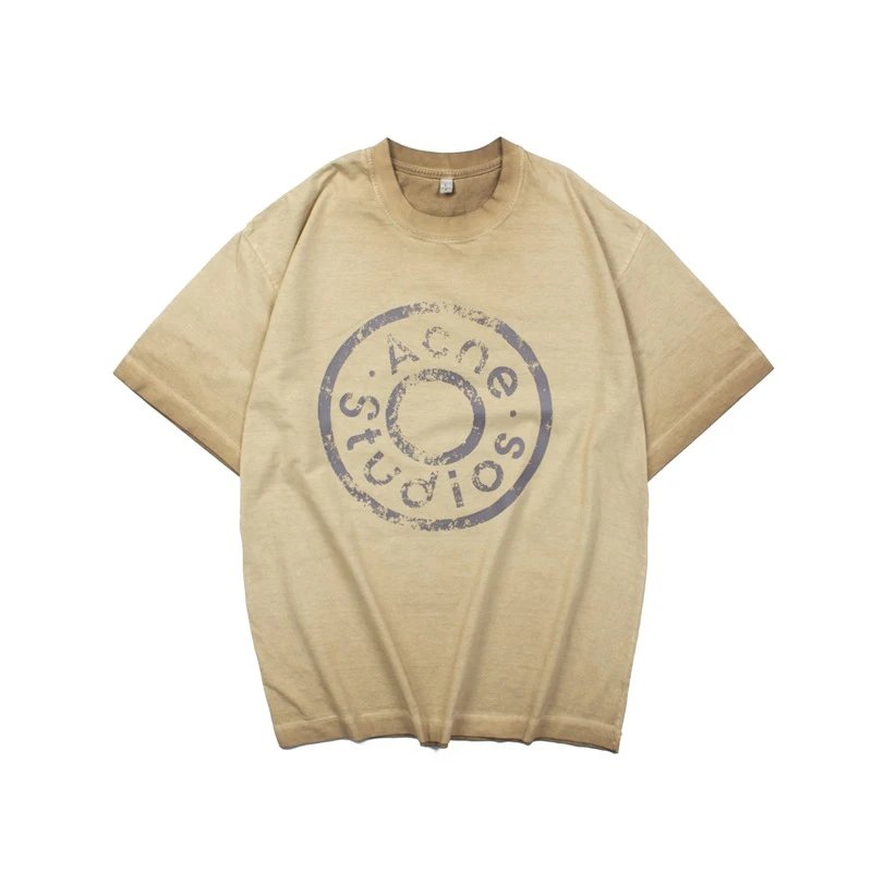 Acne Studios Logo Print Washed Gray T-Shirt - 5