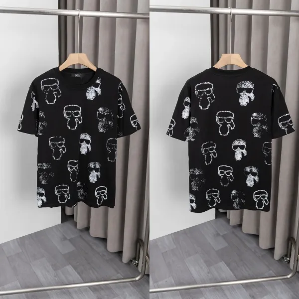 Design Karl Lagerfeld x K / Signature Skull Print Black T-Shirt T-Shirts - 1