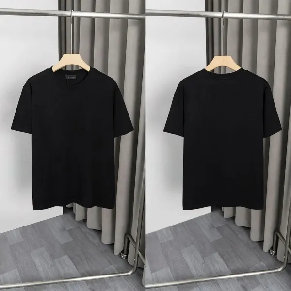 Design Basic Ribbed Crewneck Black T-Shirt - 1