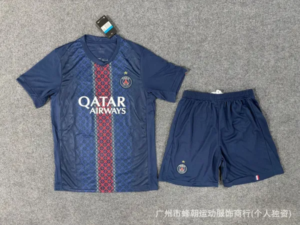 Paris Saint-Germain 2023-24 Home Jersey Navy Blue with Qatar Airways Sponsorship - 1
