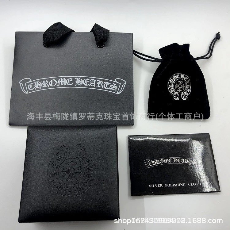 Chrome Hearts Double Cross Pendant Necklace Silver Jewelry - 7