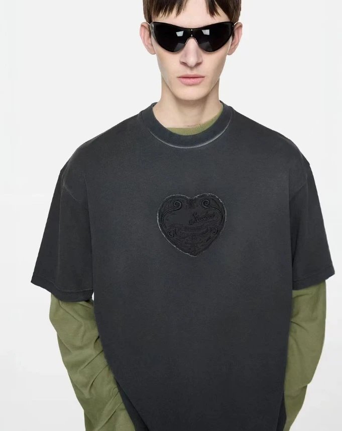 Acne Studios Heart Logo Pink T-Shirt - 3