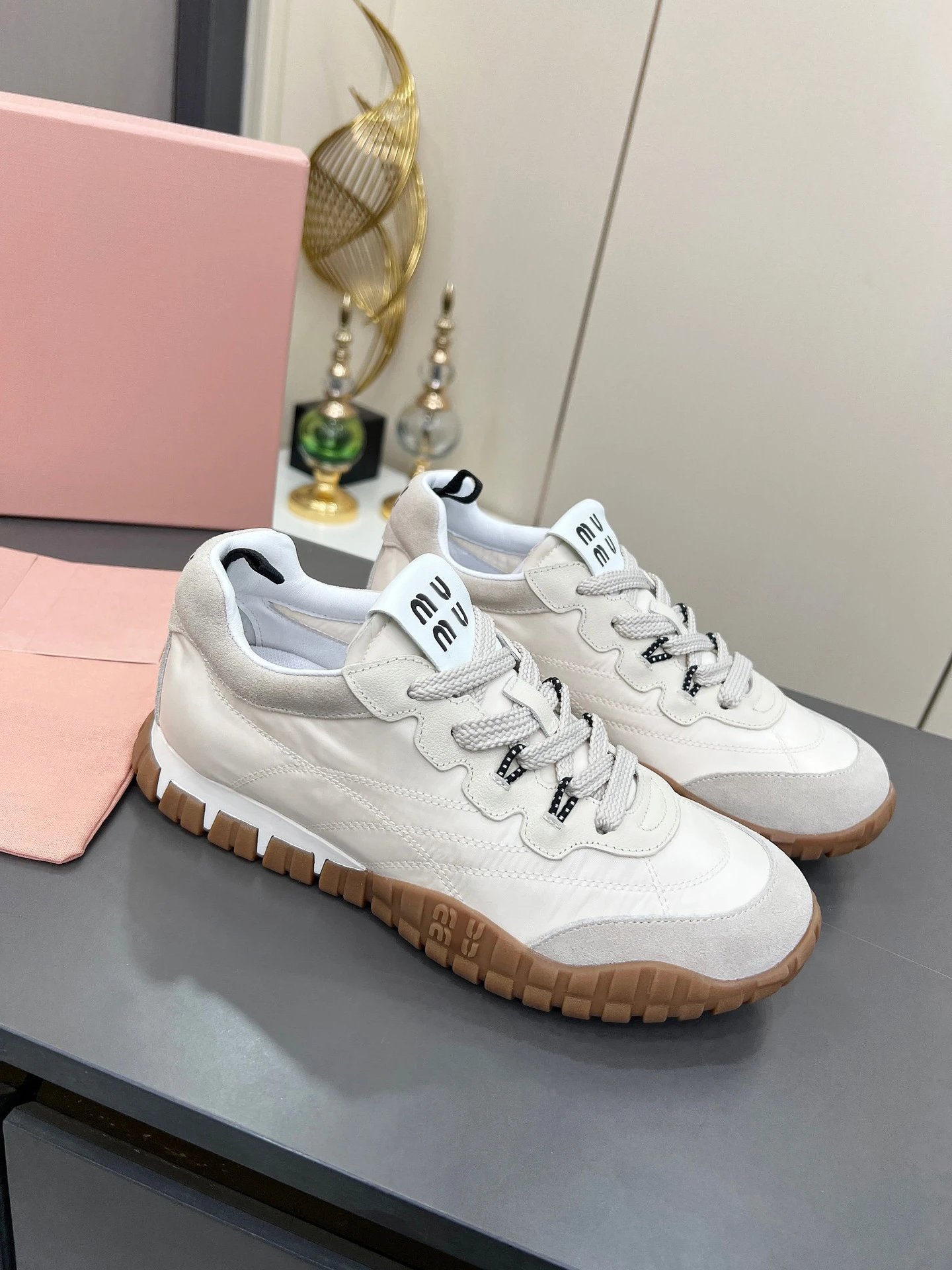 Miu Miu Runaway Sneakers Yellow Suede and Nylon - 14