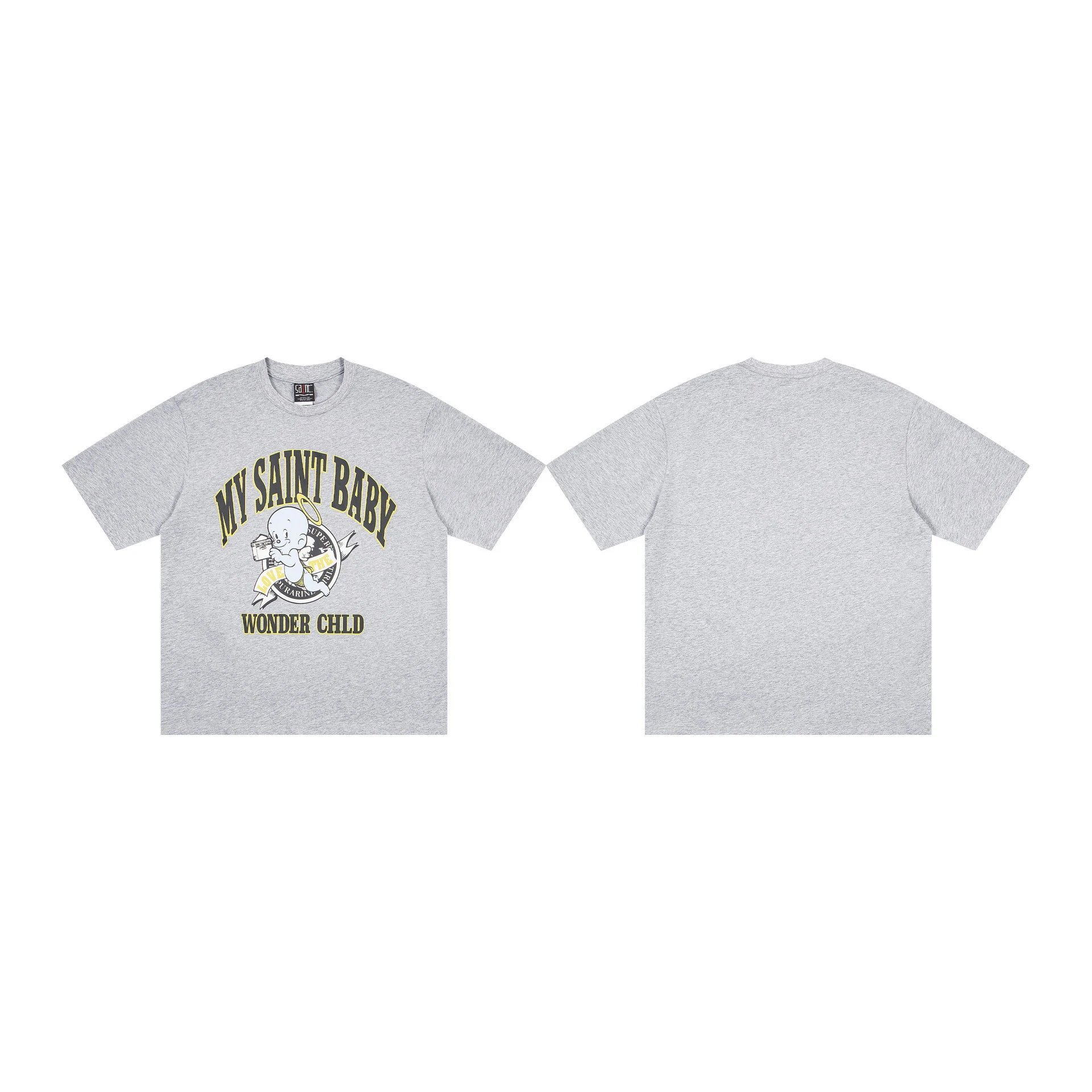 Design My Saint Baby Wonder Child Graphic T-Shirt Gray - 1