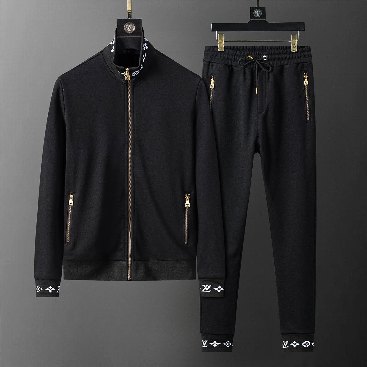 Louis Vuitton Monogram-Trimmed Black Tracksuit - 1