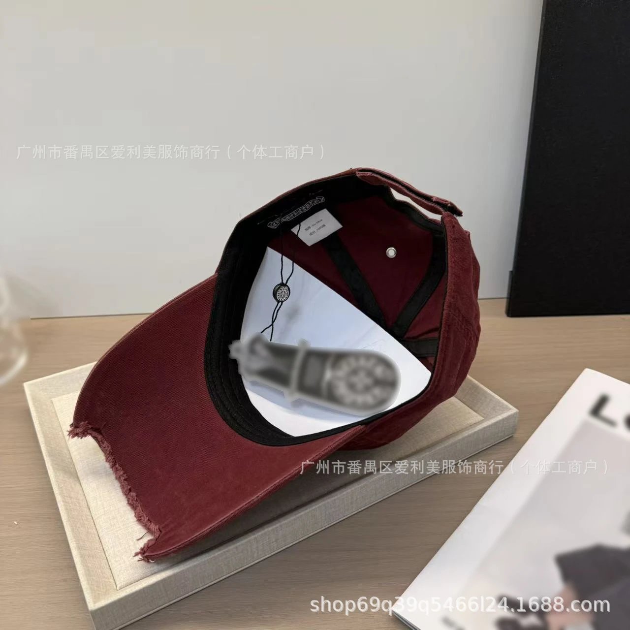 Chrome Hearts Cross Logo Distressed Black Baseball Cap - 5