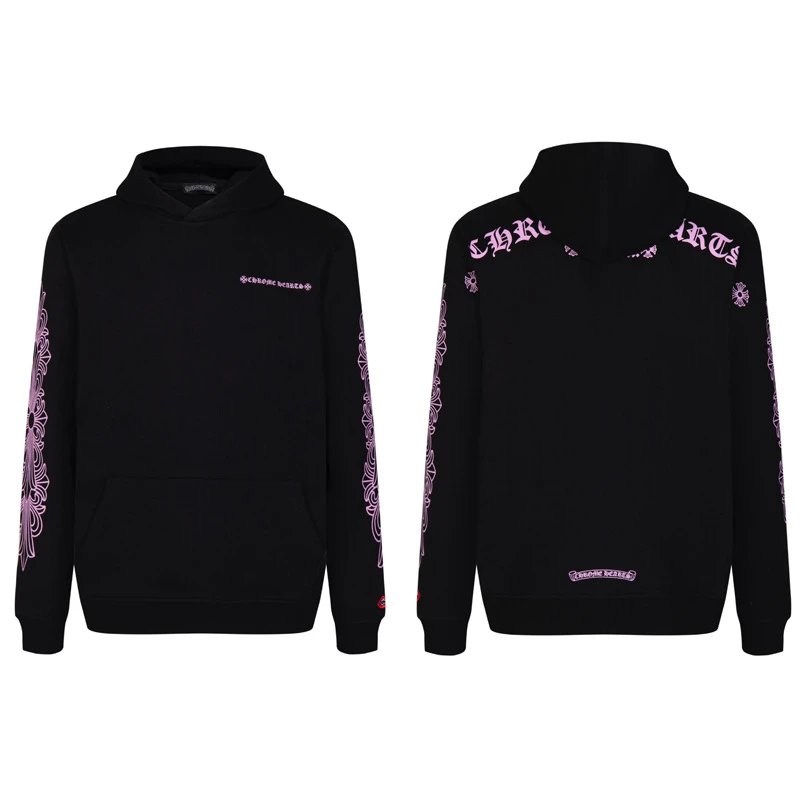 Design Hoodie White with Red Sleeve Logos - 90