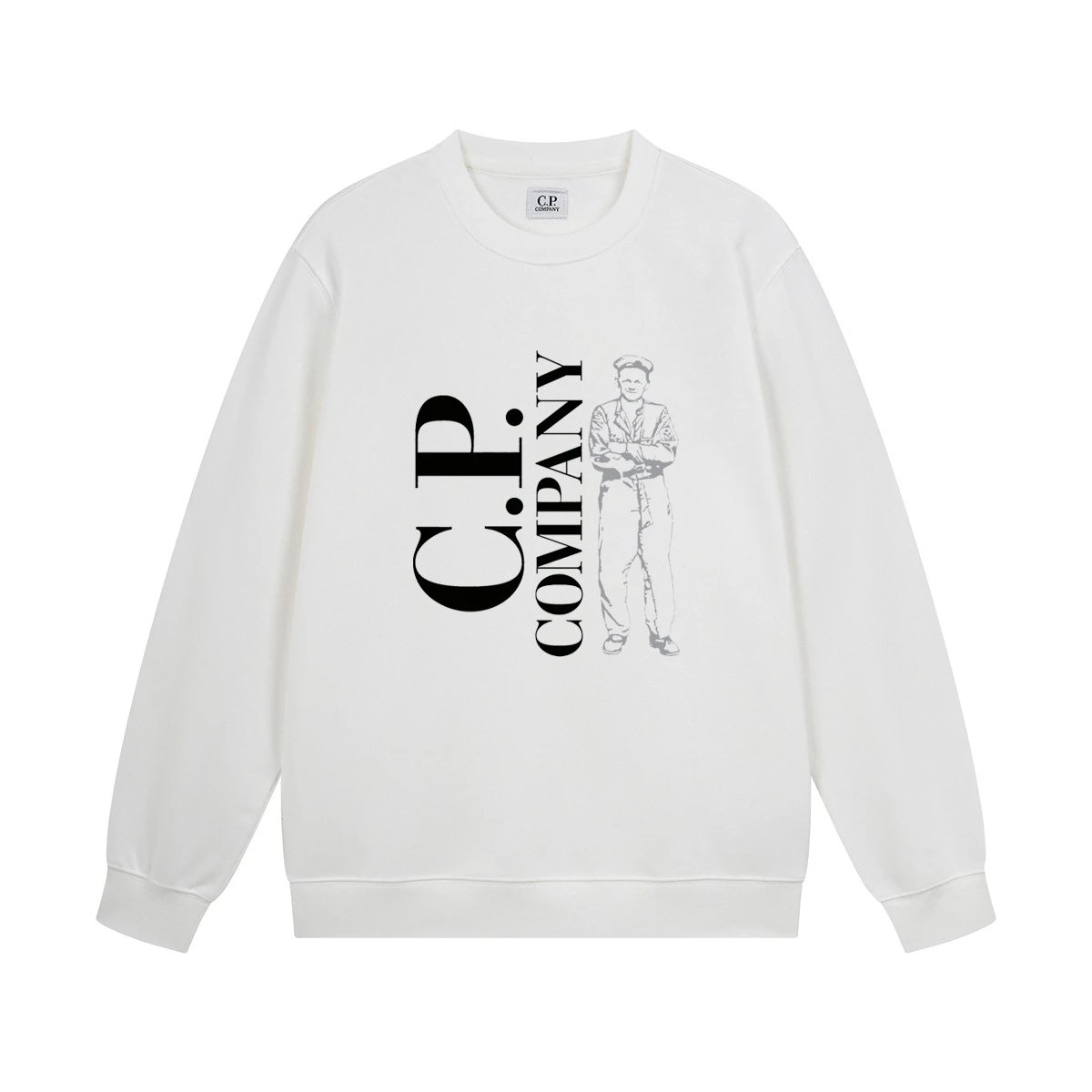 C.P. Company Logo Graphic Sweatshirt White Hoodie - 37