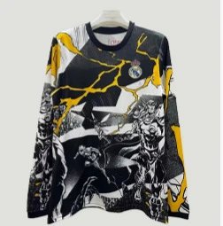 Real Madrid x Artist Collaboration Graphic Long-Sleeve Jersey Black Yellow - 1