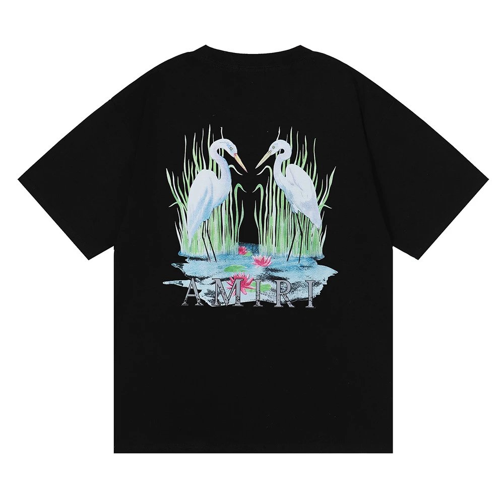 Amiri Monogram Logo T-Shirt Light Blue - 39