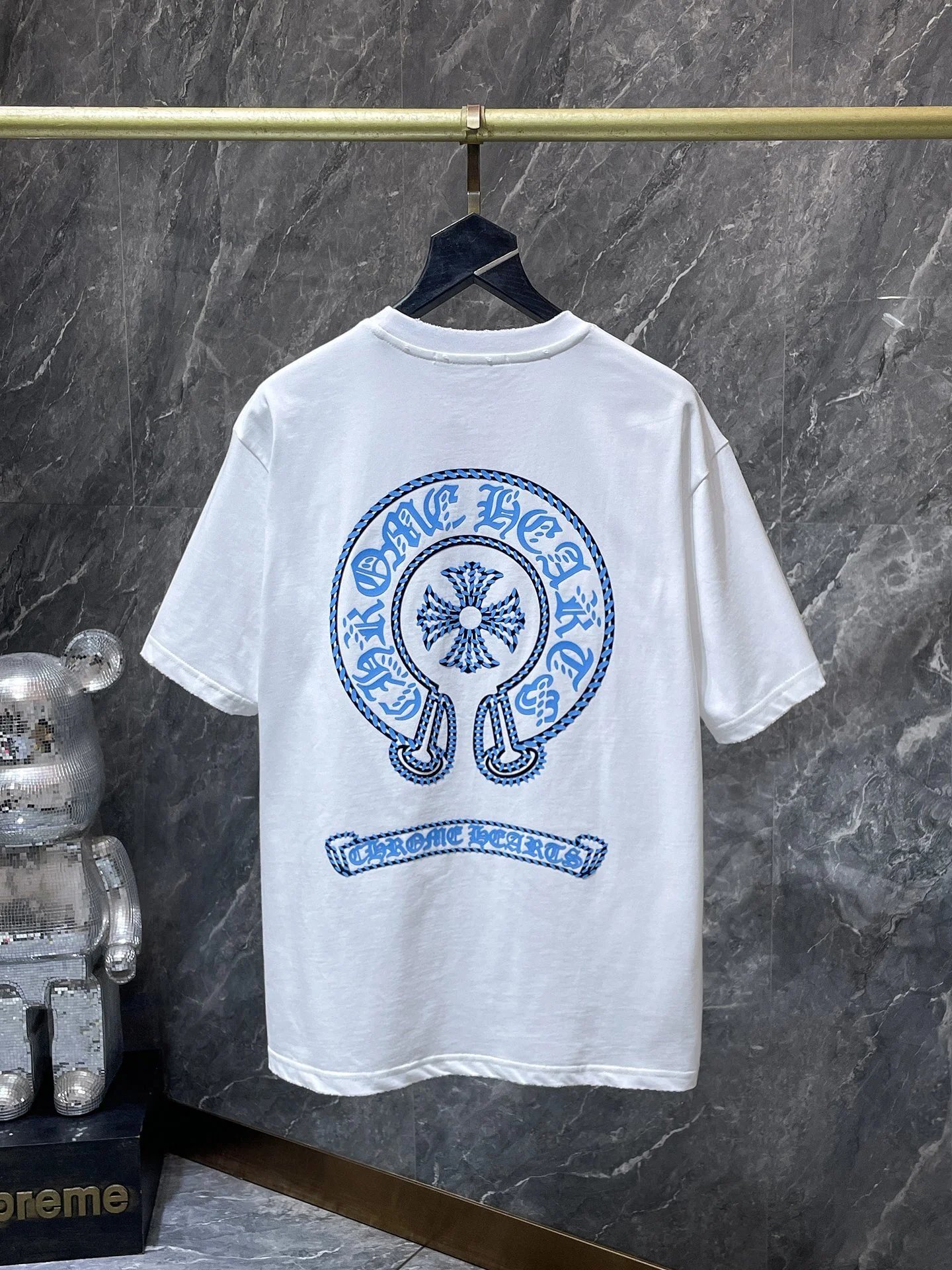 Chrome Hearts Cross Banner Pink Black T-Shirt - 14