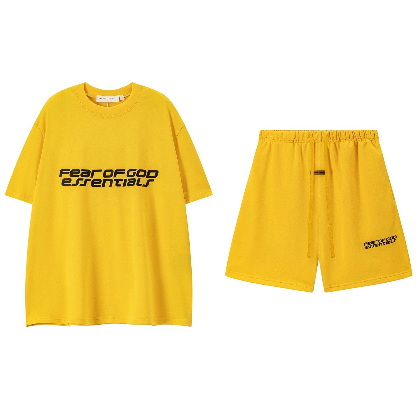 Fear of God Essentials Logo Print Oversized T-Shirt and Shorts Set White - 5
