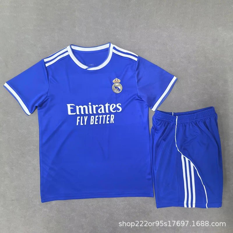 FC Barcelona Football Jerseys Children's jersey and shorts set — 25-26 Real Madrid Two-Guest Set