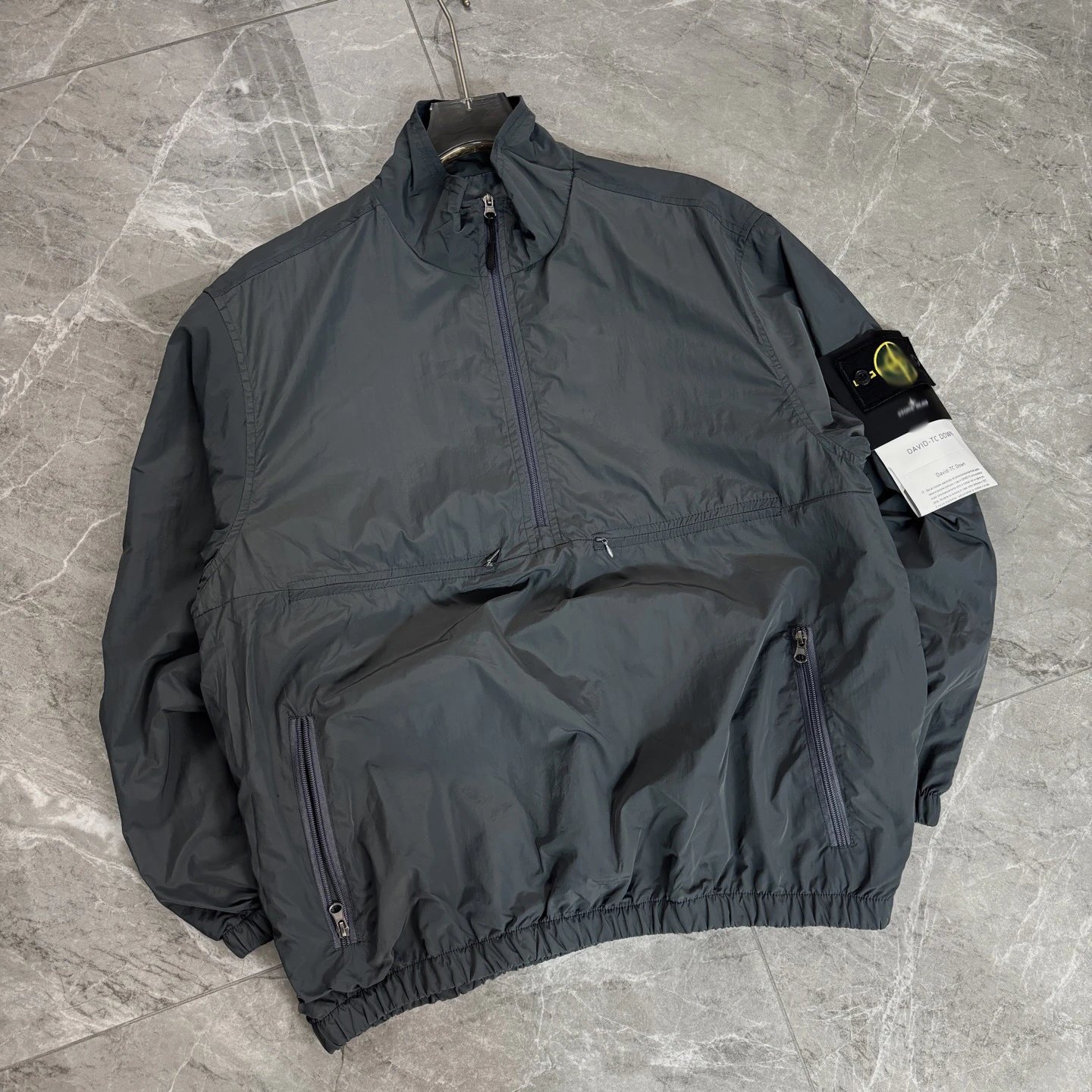 Stone Island David TC Down Black Windbreaker Jacket - 7