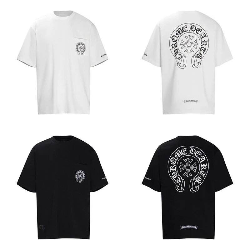 Chrome Hearts Cross Logo Embroidered Pink White T-Shirt - 11