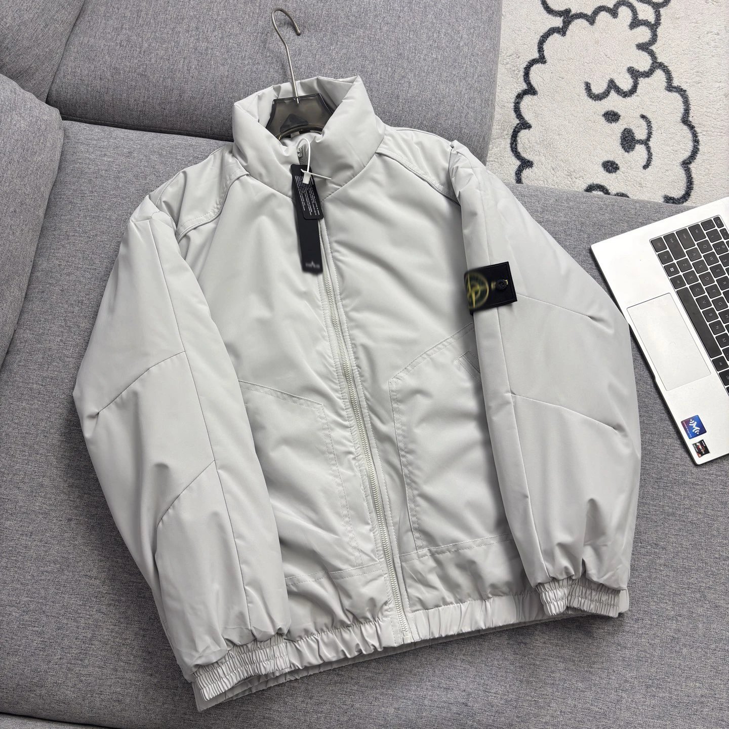 Stone Island Shadow Project Light Gray Windbreaker Jacket - 7