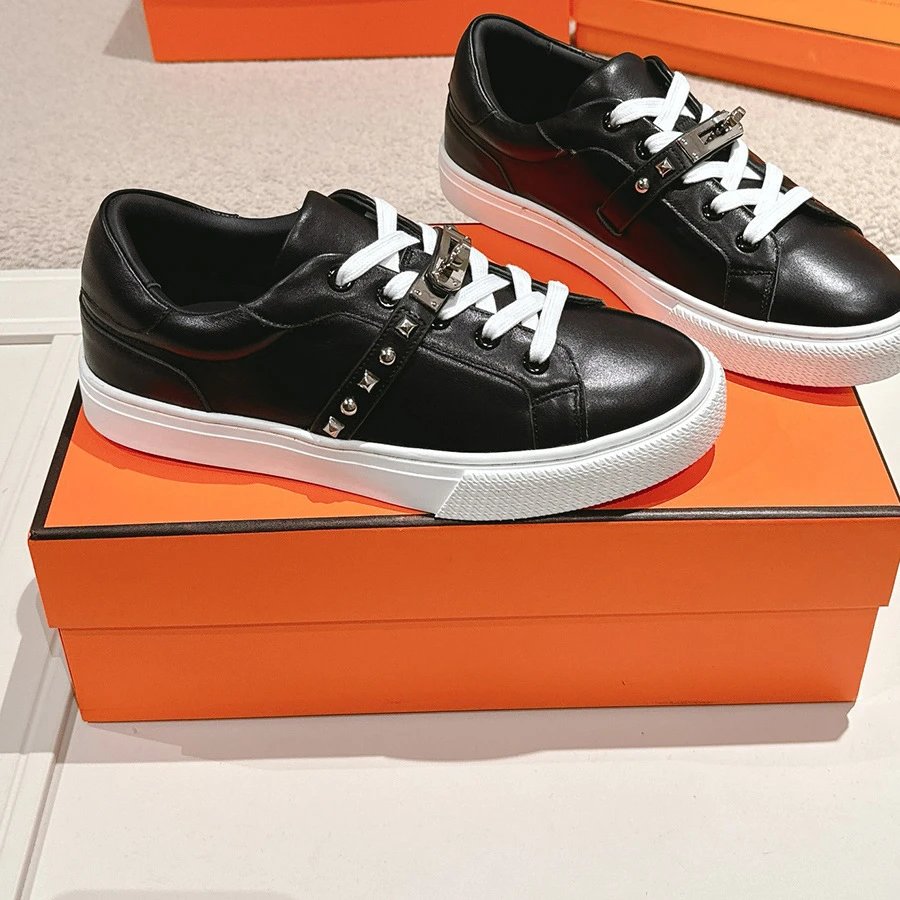 Hermès Oran Sneakers Gray and Navy Canvas Sneakers - 10