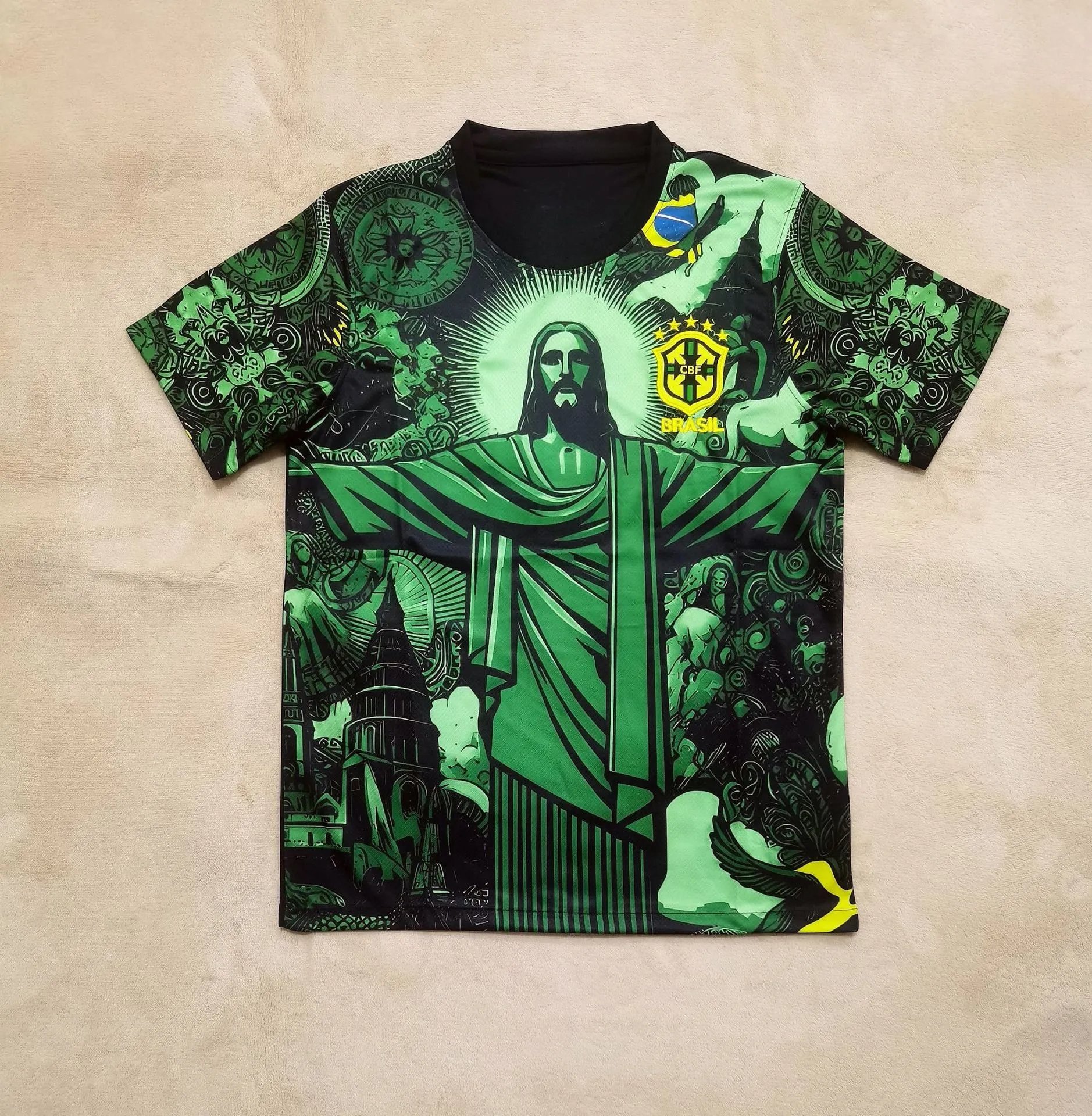 CBF x Nike Brazil National Team Baroque Print Jersey Yellow / Green - 22