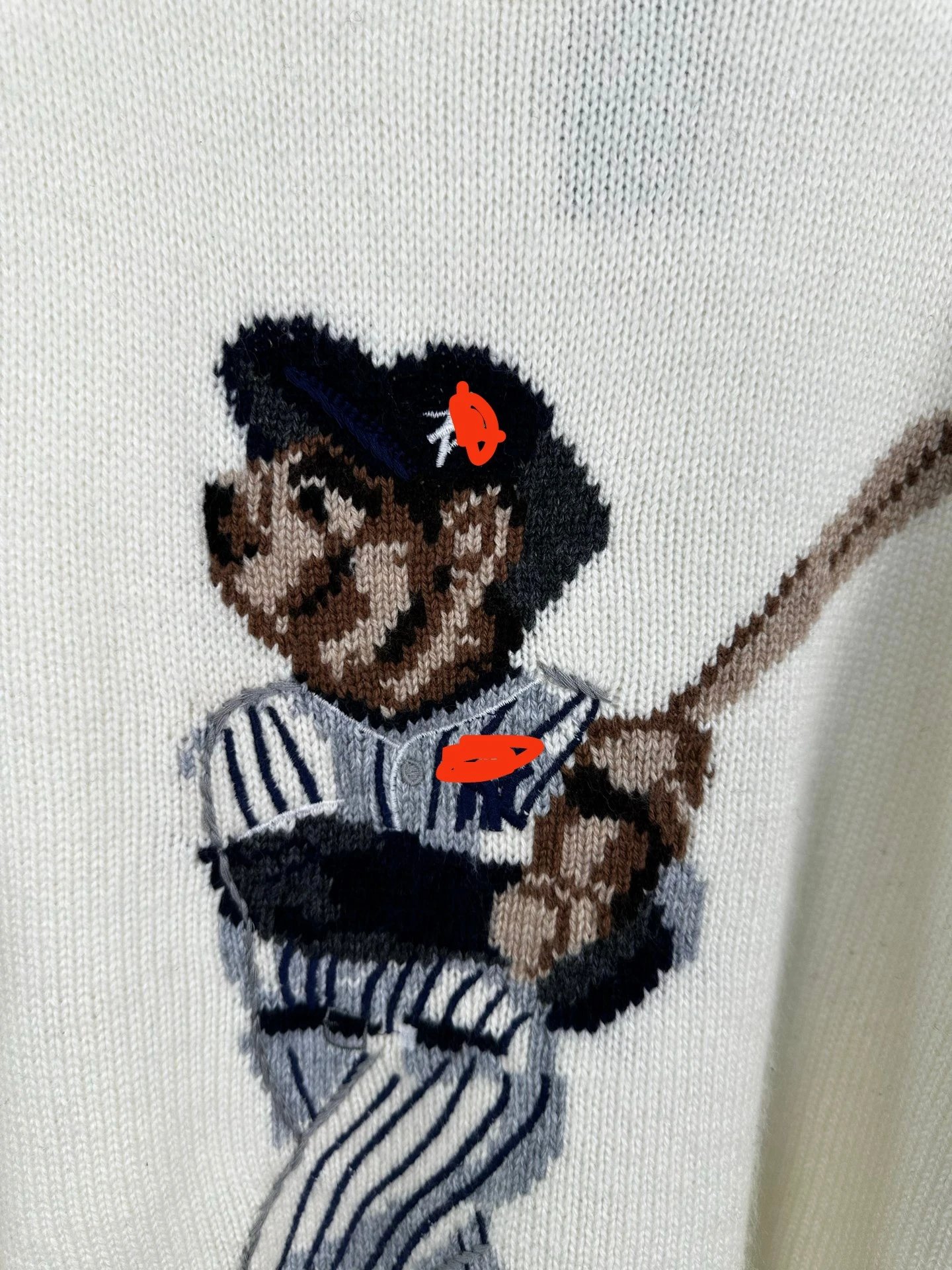 MLB x Human Made Baseball Bear Knit Sweater Navy - 8