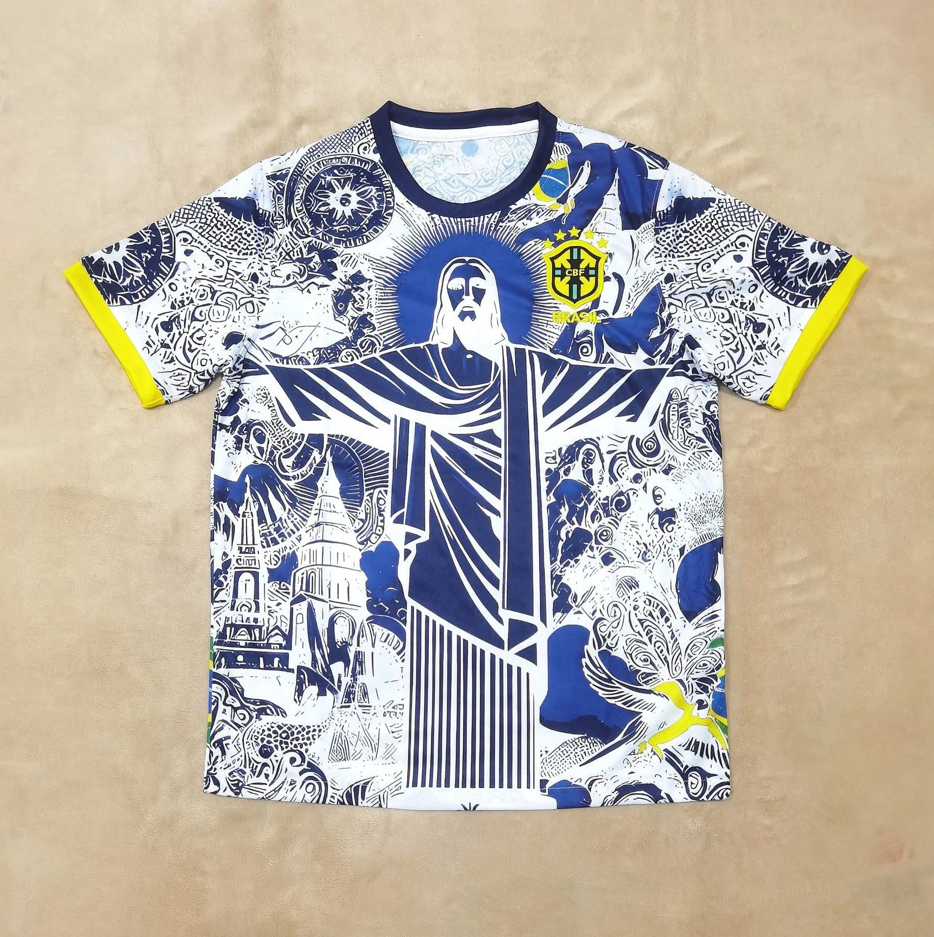 CBF x Nike Brazil National Team Baroque Print Jersey Yellow / Green - 33