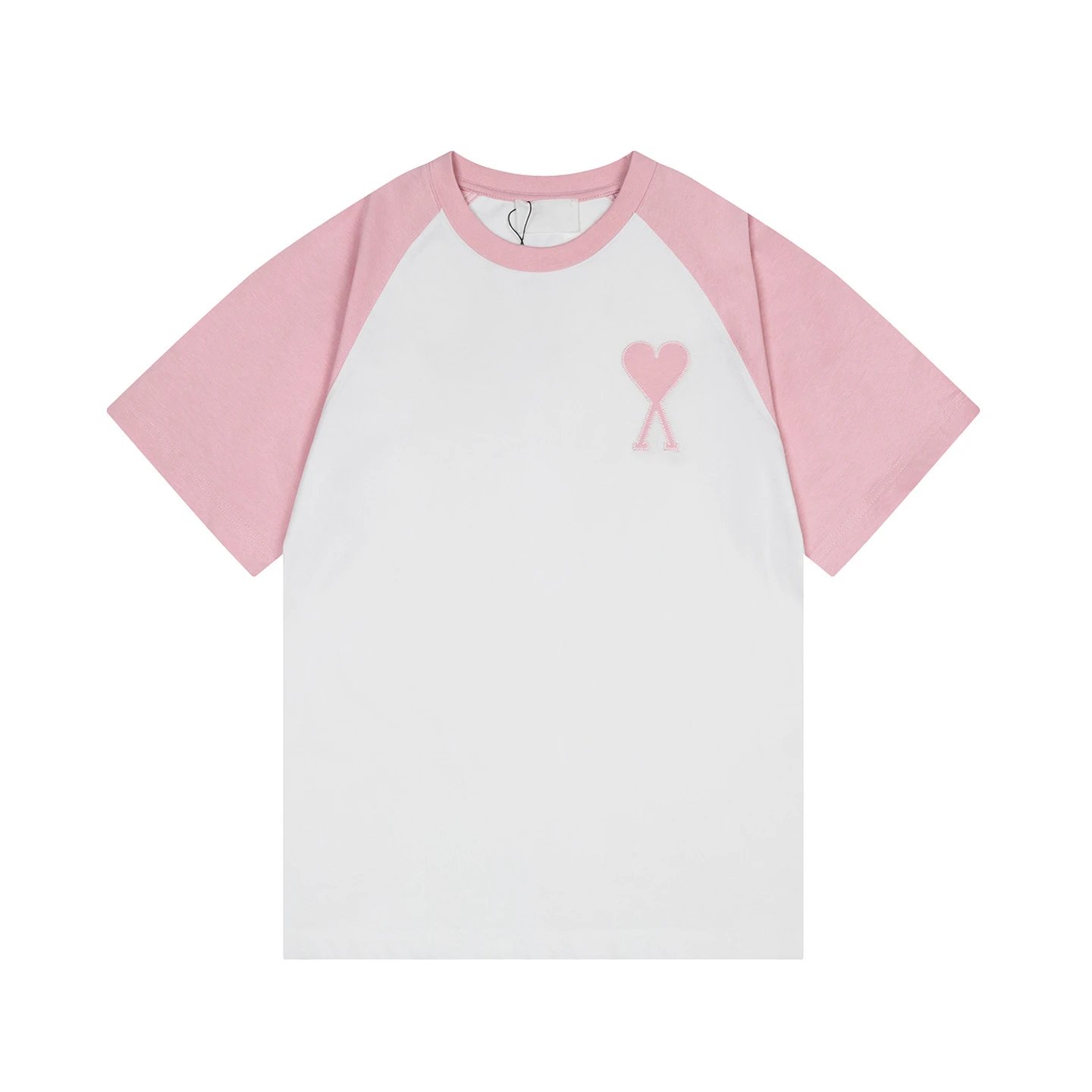 Design Raglan Sleeve T-Shirt with Embroidered Heart Knot Beige / Olive - 21