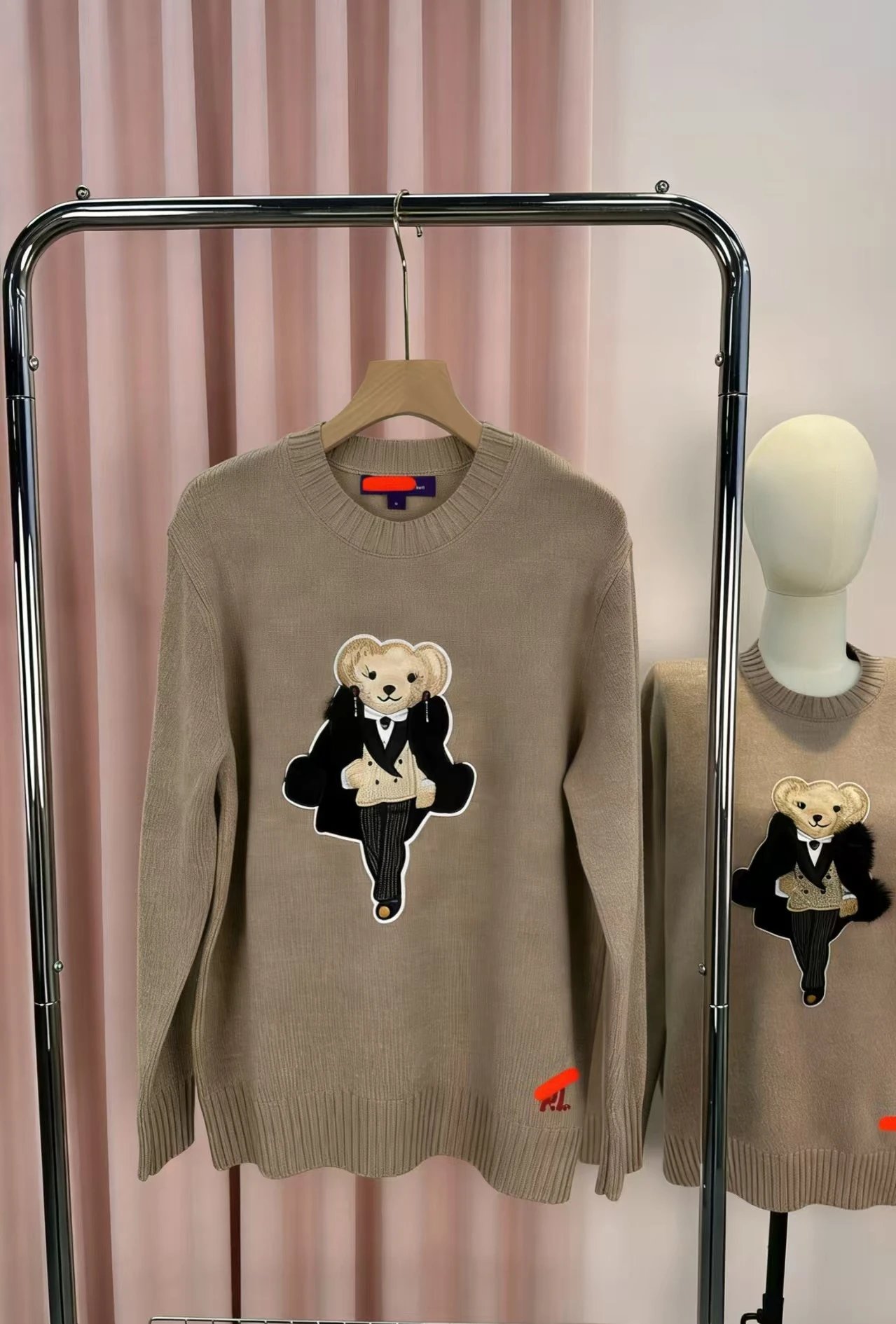 Polo Ralph Lauren Bear Embroidered Crewneck Sweater Ivory - 7