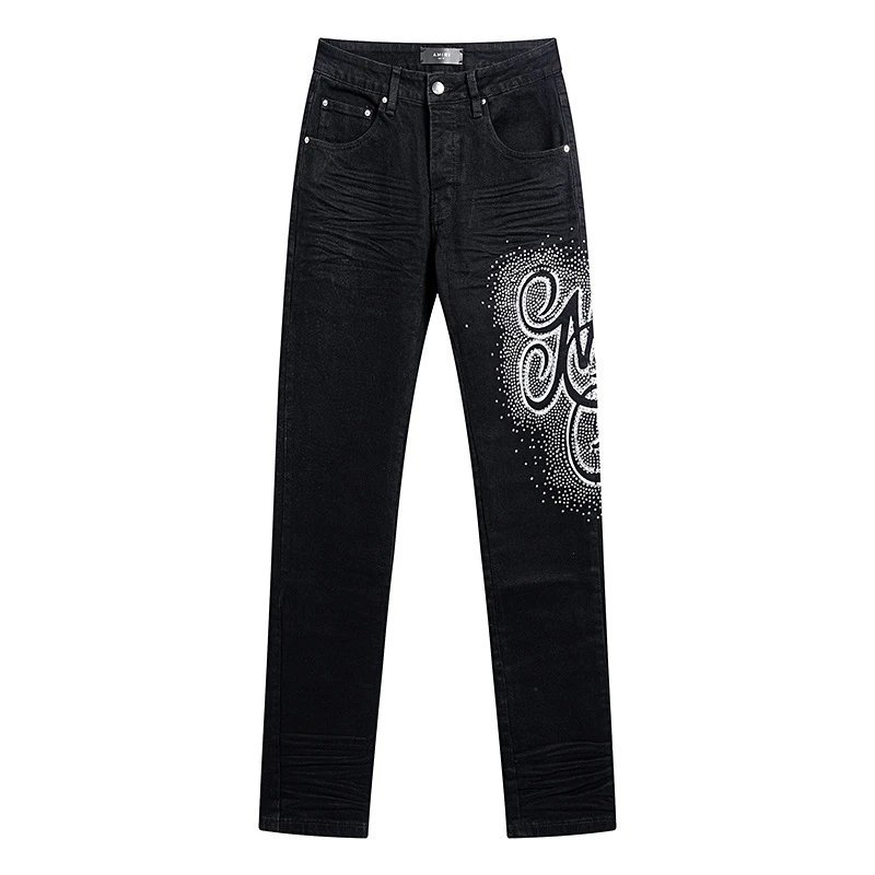 Amiri Logo Embroidered Black Jeans - 22